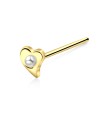 Pearly Heart Silver Straight Nose Stud NSKA-200p